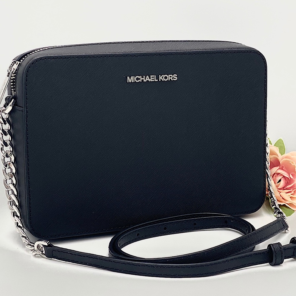 MICHAEL KORS JST LARGE EAST WEST CROSSBODY BLACK - Picture 1 of 13